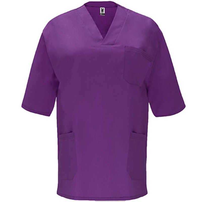 Service top with short sleeves grape